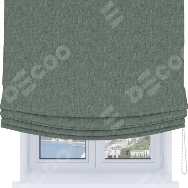 Римская штора Soft с мягкими складками, ткань лён димаут серый